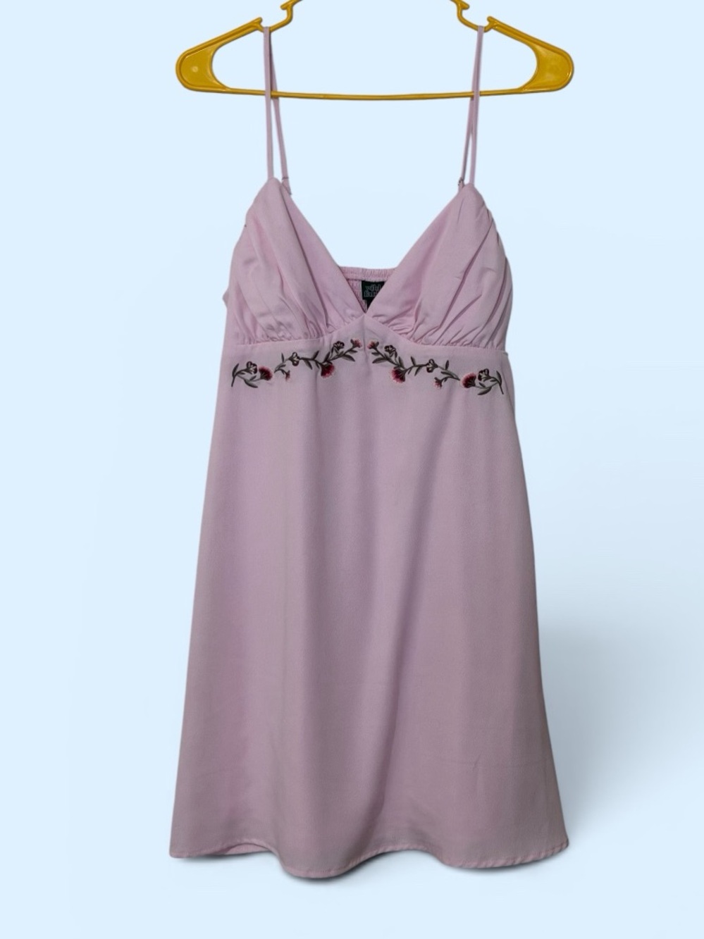 wild fable Light Pink V‑Neck Smocked Back Dress
